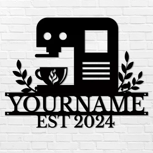 Vista 10 de Letreros metálicos con nombre de barra de café personalizados, letrero de metal de la casa de café soldado, letreros de cobertizo personalizados