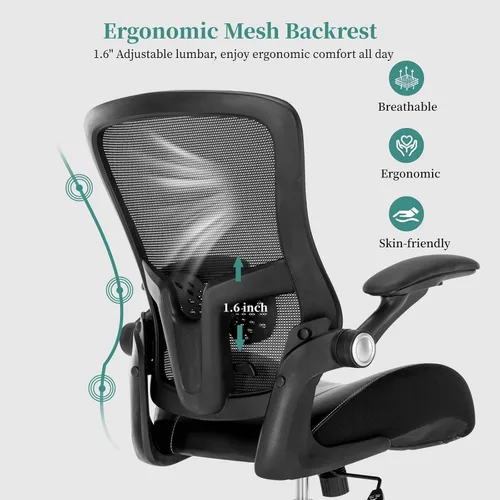 Vista 4 de Silla de oficina grande y alta de 400 libras, silla de escritorio para computadora resistente con asiento ancho de espuma de modelado 3D, silla