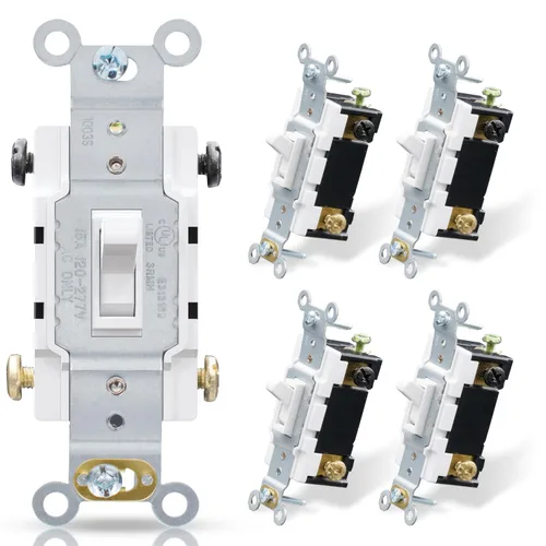 Vista 13 de ELEGRP Interruptor de luz decorativo de 4 vías, 15 amperios, 120-277 voltios, interruptor de pared basculante decorativo de CA de repuesto