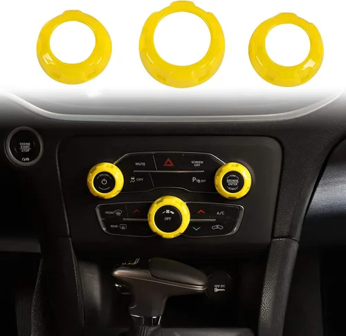 Vista 7 de Voodonala Pomos de radio AC Botón de interruptor de aire acondicionado para cargador Dodge Challenger 2015-2025+, para 2011-2025+Chrysler 300, RAM