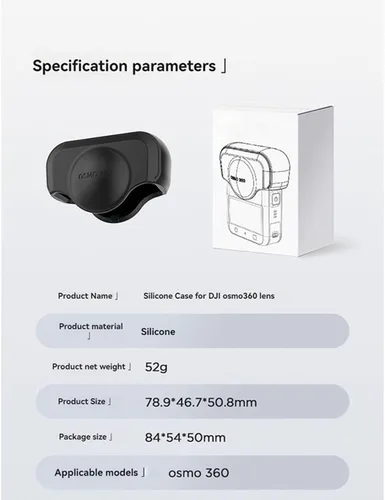 Vista 7 de Funda de silicona para DJI OSMO 360, funda protectora para lente de cámara, resistente a los arañazos, protector de lente anticaída, compatible