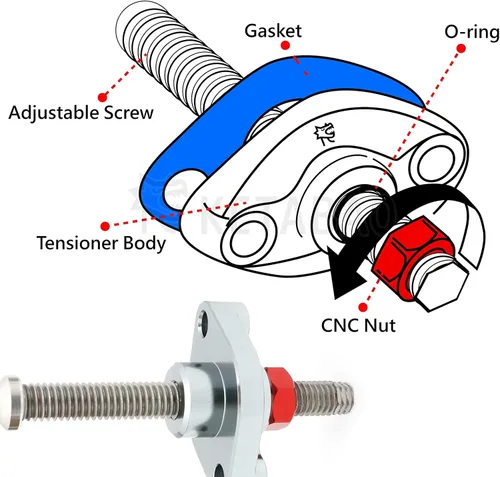 Vista 5 de KETABAO CCT Tensor de cadena manual ajustable compatible con ZX600 1985-1997 1992 1993 1994 1995 1996 (Titanio)