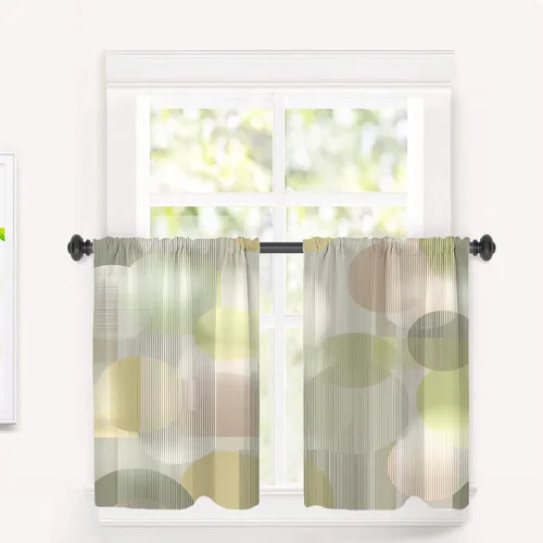 Vista 38 de Maritime Ocean Blackout Tier Curtains, Anchors Nautical Art Half Window Drapes for Kitchen with Rod Pocket,Room Darkening 2 Pack 26X24 Inches