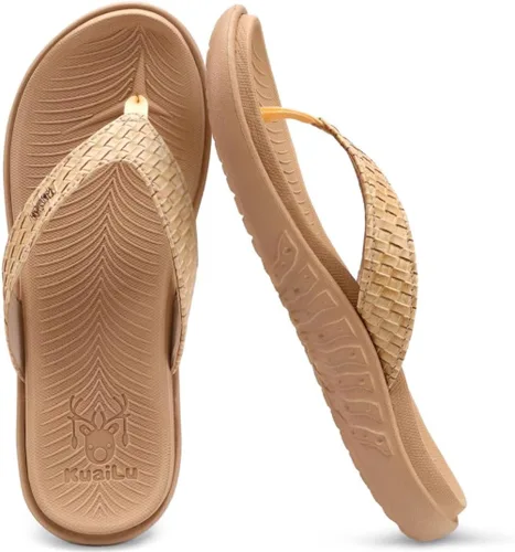 Vista 7 de KuaiLu - Sandalias para mujer, cómodas, buenas para fascitis plantar, buen soporte del arco, estilo pata de gallo, para interior o exterior en verano
