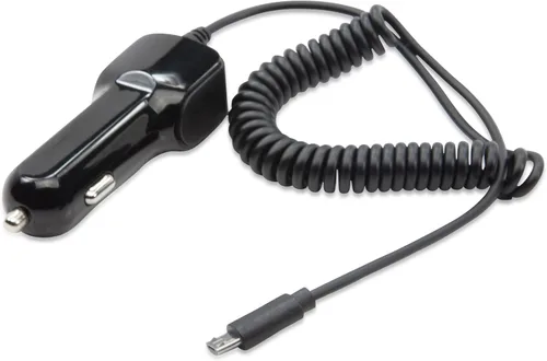Vista 2 de BoxWave Cargador de coche compatible con Garmin RV 890 - Cargador de coche Plus, con puerto USB adicional y cable integrado - Negro