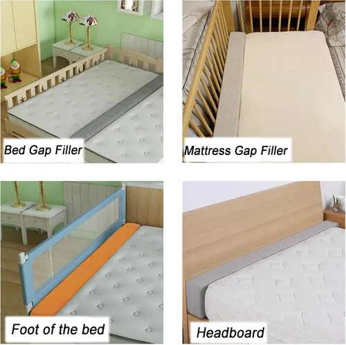 Vista 5 de Relleno de espacio de puente de cama de tamaño personalizado, conector de sofá, extensor de colchón para cama individual/Queen/King, cojín