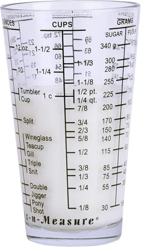 Vista 7 de Kolder 26100 Mix N Measure - Vaso de medición para líquidos y secos, vidrio pesado, multiuso