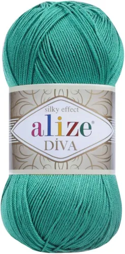 Vista 12 de Alize Diva Silk Effect 100% hilo acrílico de microfibra, 1 madejas de bola de 3.53 oz 383yds color (1 - crema)