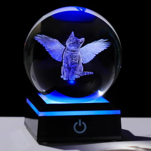 Vista 10 de Qianwei Regalos de mariposa para mujeres con bola de cristal 3D de 3.14" - 80mm, figuras de animales de cristal con láser, estatuas para decoración