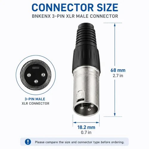 Vista 2 de 3-Pin XLR Male Connectors for Microphone Cables (2)