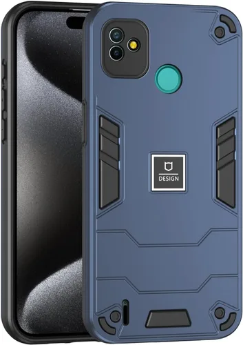 Vista 432 de Funda compatible con Redmi A1, compatible con Redmi A2 2 en 1 [PC dura + TPU], funda de teléfono negra