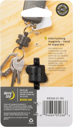 Vista 8 de Nite Ize Llavero de policarbonato 360 Conector magnético rápido, anillos divididos magnéticos con bloqueo para llaves