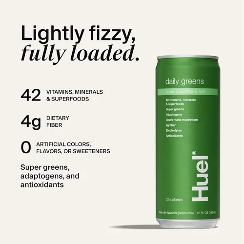 Vista 2 de Huel Daily Greens listas para beber Superfood Super Greens 0.14 oz Fibra
