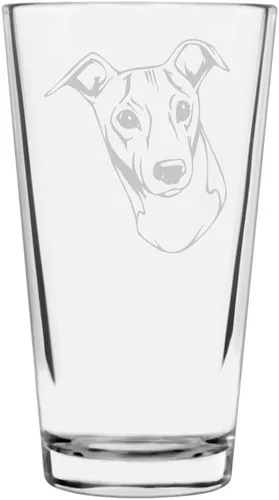 Vista 350 de Podenco Canario - Vaso de pinta de 16 onzas con temática de perro personalizado