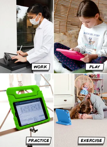 Vista 8 de Cooper Dynamo - Funda protectora resistente para Samsung Tab A 10.1 (2016) T580 T585 solo Funda a prueba de niños con soporte, asa, protector