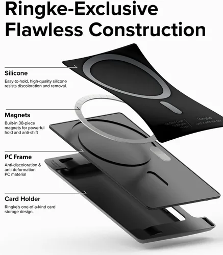Vista 5 de Ringke Soporte magnético para tarjetas de ranura lateral [compatible con MagSafe Wallet] Cartera ligera y rígida para teléfono celular, accesorios