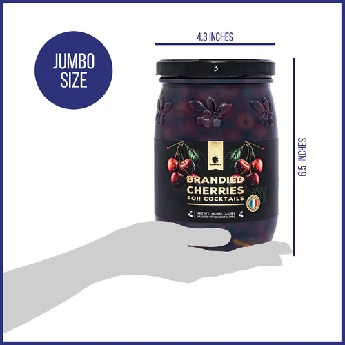 Vista 3 de Gourmanity Cerezas de cóctel con brandied, Morello francés en Kirsch, 2.5lb