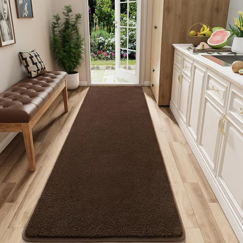 Vista 41 de AROGAN Alfombra Shag de Pasillo de 2 x 4 pies para pasillos, alfombras lavables con espuma viscoelástica para dormitorio, entrada