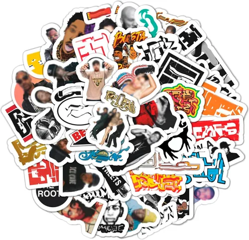 Vista 8 de BulbaCraft Calcomanías de rapero de Detroit, calcomanías de rap para adultos, adhesivos fuertes e impermeables, calcomanías de patinaje para laptop