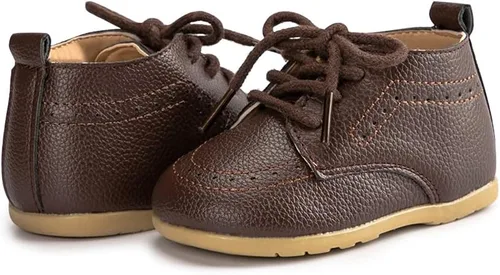 Vista 4 de Miamooi Mocasines clásicos de piel sintética para bebés y niñas, zapatos de vestir de boda para niños pequeños Brogue formal plano perezoso Oxford