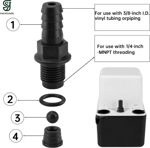 Vista 2 de Condensate Pumps CV-10 Check Valve for Little Giant 1 Pack