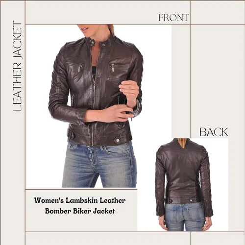 Vista 5 de Chaqueta de piel de cordero para mujer
