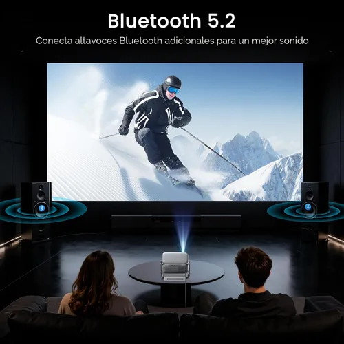 Vista 8 de Proyector para exteriores de Google TV con licencia oficial ANSI 2000 4K Full HD, proyector inteligente con WiFi y Bluetooth