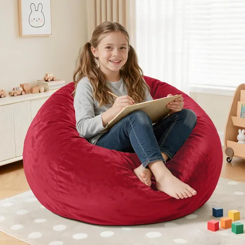 Vista 25 de Silla Puf de 2 Pies con Funda de Terciopelo Ultra Suave Sofá Puf con Espuma con Memoria Sillas Puf de Tamaño Grande Sofá Perezoso para Dormitorio