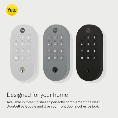 Vista 6 de Yale Cerradura Inteligente de Pestillo con Llave Ash con Google Matter, YRD510-MT1-ASH