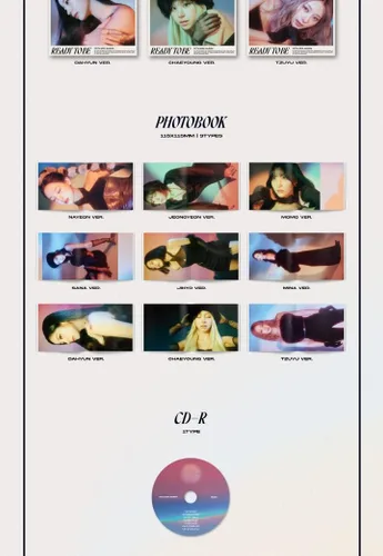 Vista 2 de TWICE READY TO BE 12º Mini Álbum Versión DIgipack CD+POB+Póster plegable en el paquete+Libro de fotos+Tarjeta con foto+Adhesivo+Seguimiento Sellado
