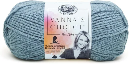 Vista 72 de Lion Brand Yarn (1 madeja) Hilo Vanna's Choice, mármol gris