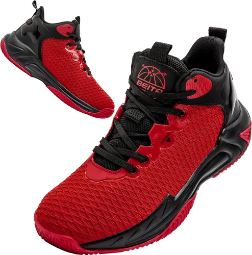 Vista 12 de Beita - Tenis de baloncesto para hombre, con parte superior alta, transpirables, antideslizantes Negro/Verde
