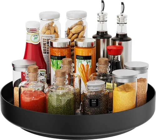 Vista 8 de Organizador Giratorio Ovicar Lazy Susan - Estante Giratorio de Especias de Metal de 11 Pulgadas Lazy Susan para Gabinete Despensa Cocina Encimera