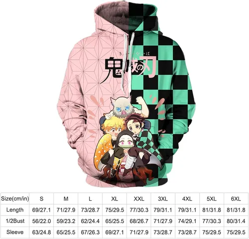 Vista 3 de Tinwyde Sudaderas con capucha de anime para hombremujer, con estampado 3D, unisex, novedad, manga larga, sin botones, talla XL