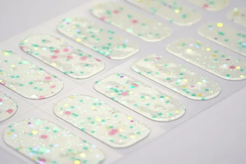 Vista 5 de 22 tiras de esmalte de uñas de gel semicuradas de alta calidad con accesorios de aplicación (confeti brillante en la oscuridad)