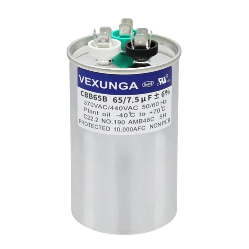 Vista 45 de VEXUNGA Capacitor Dual de Arranque Redondo A/C de 50/5 uF 50+5 MFD 370VAC o 440VAC CBB65 CBB65B Capacitores de Aire Acondicionado para Motor