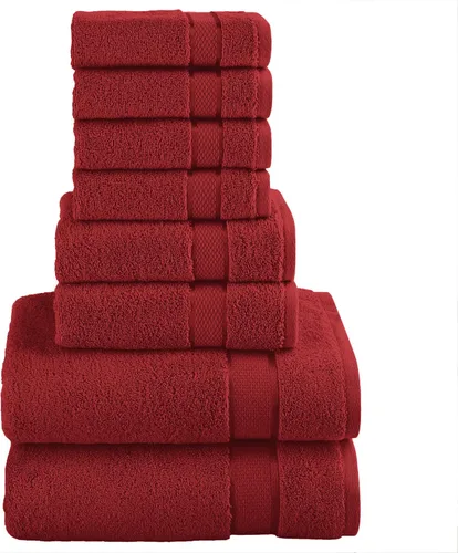 Vista 30 de Elegant Comfort Juego de 8 toallas de algodón de alta calidad, incluye 4 toallas pequeñas, 2 toallas de mano y 2 toallas de baño, 100% algodón