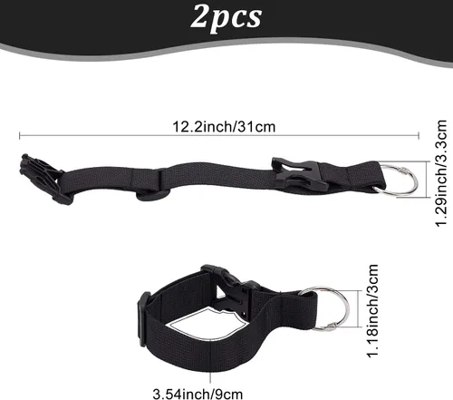 Vista 2 de GORGECRAFT 2 correas de equipaje para abrigo, chaqueta, soporte para maleta, clip de cinturón, gancho de anillo de gancho negro ajustable