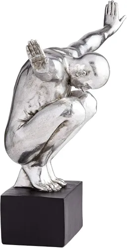 Vista 4 de Kensington Hill Gimnasta masculino Pose 19 1/2" Escultura de plata de ancho