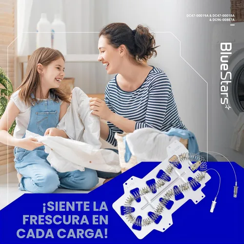 Vista 7 de BlueStars Actualizado DC47-00019A DVE50R5200W/A3 DVE50R5400V/A3 DV42H5200EP/A3 Elemento calefactor para secadora Samsung DV45H7000EW/A2