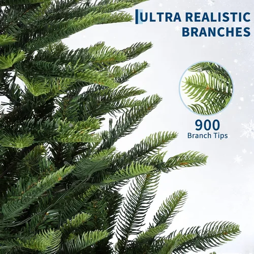 Vista 4 de 6.5ft Christmas Tree with 300 Clear Lights