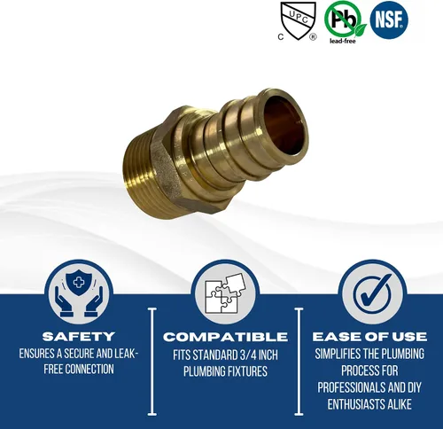 Vista 5 de 2 piezas XFITTING 3/4" Pex A Expansión x 3/4" Macho NPT Adaptador