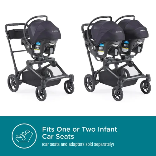 Vista 17 de Contours Element Side by-Side - Cochecito convertible para niños pequeños y bebés, individual a doble, opciones de asientos reversibles, compatible