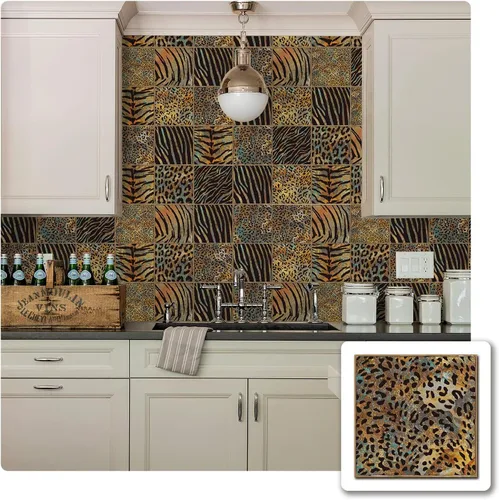 Vista 15 de Alwayspon Vinilo adhesivo efecto piedra, pegatinas para azulejos de pared autoadhesivas, protector antisalpicaduras para cocina y baño, T026