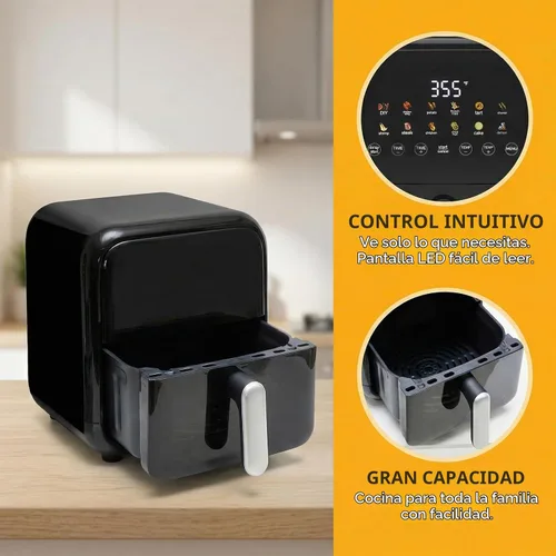 Vista 5 de [Usado] OLIXIS Freidora de aire con ventana de 7.9 cuartos de galón, freidora de aire grande 12 en 1 para la familia, tecnología rápida de aire Negro