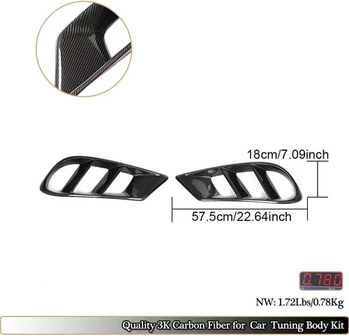 Vista 3 de Cubierta de parrilla para lámpara antiniebla para Mercedes Benz CLS Clase CLS350 CLS400 CLS550 Sport Sedan 2015-2018 salida de fábrica de fibra