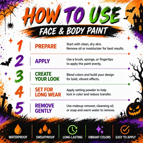 Vista 3 de Paleta de pintura corporal de cara azul Maquillaje de Halloween Kit de Maquillaje H Blue