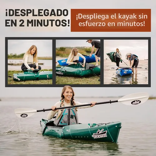 Vista 3 de Tucktec Kayak plegable PRO de 10 pies – Kayak plegable de tamaño completo – Kayak portátil para adultos – Fabricado en Estados Unidos
