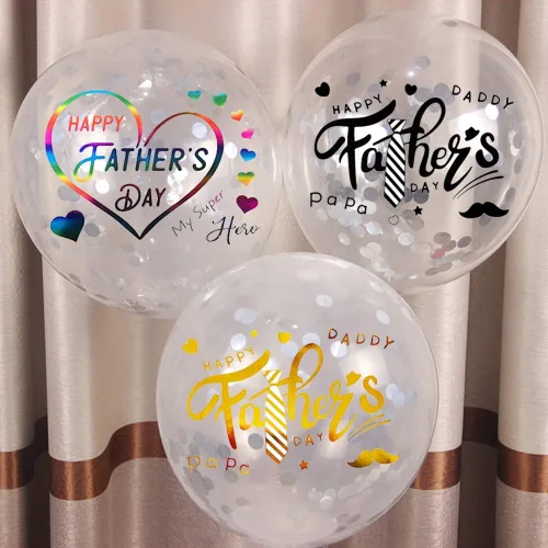 Vista 6 de Calcomanías de globos para el Día del Padre, calcomanías de letras Bobo Happy Gold Black Rainbow DIY Paster Home Window Adhesivo Decoración