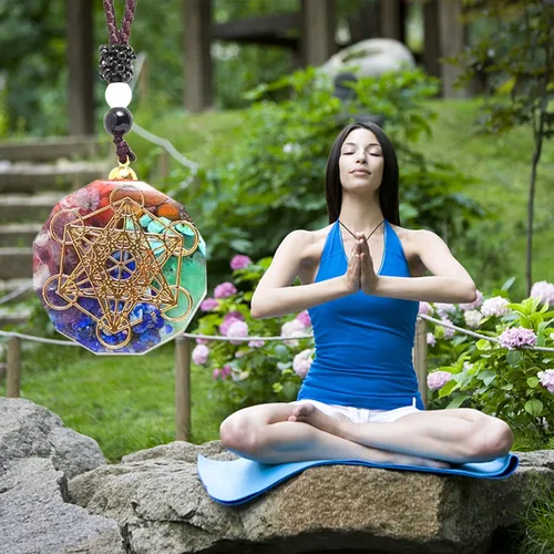 Vista 7 de Collar de cristal de 7 piedras de chakras, curación de piedras preciosas, collar de mujeres y hombres, joyería del árbol de la vida, regalos